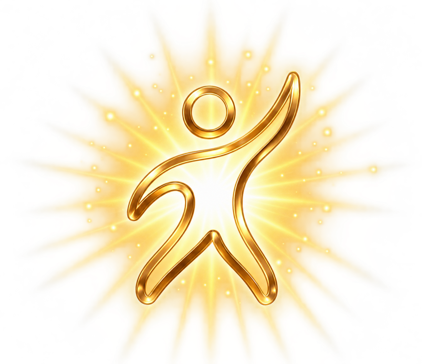Radiant gold figure, Melis Girardat Coaching logo